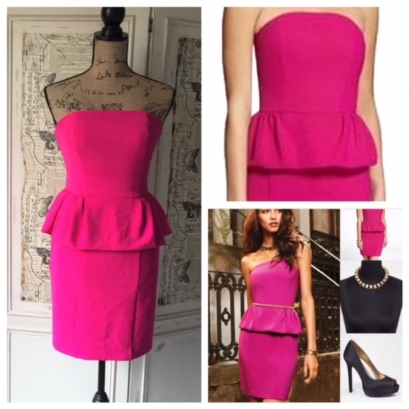 hot pink peplum dress